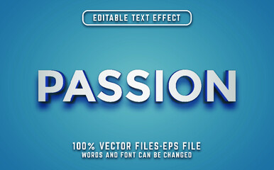 passion modern 3d text effect. editable text effect premium vectrs