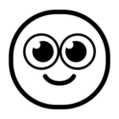 Isolated happy monochrome emoji icon Vector illustration