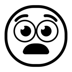 Isolated surprised monochrome emoji icon Vector illustration