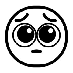 Isolated sad monochrome emoji icon Vector illustration