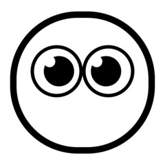 Isolated surprised monochrome emoji icon Vector illustration