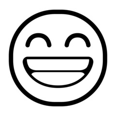 Isolated happy monochrome emoji icon Vector illustration