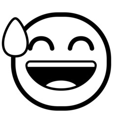 Isolated laughing monochrome emoji icon Vector illustration