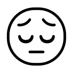 Isolated sad monochrome emoji icon Vector illustration