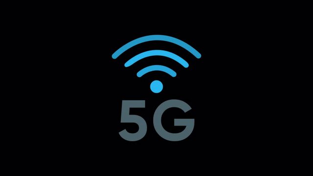 Animated 5G network icon designed in flat icon style, Technology concept icon.