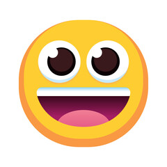 Isolated happy colored emoji icon Vector illustration