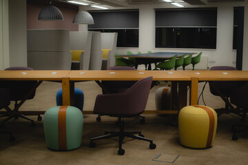 Contemporary designer office interior with workplace 