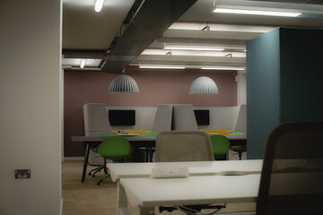 Contemporary designer office interior with workplace 