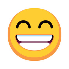 Isolated happy colored emoji icon Vector illustration