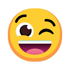 Isolated happy colored emoji icon Vector illustration