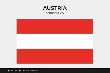 Austria National Flag Illustration