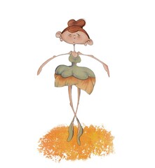 Ballerina con tutù giallo e verde © Eleonora