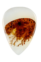 macro mineral stone Agata muschiata on a white background close-up
