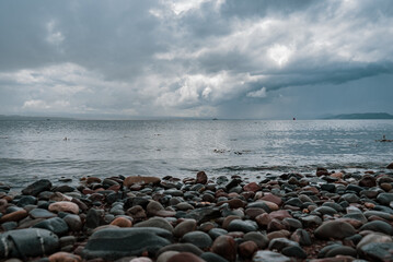 stormy sea and rocks
