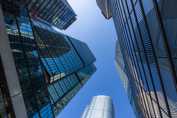 Plakat Bottom view of business skyscraper