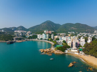 Drone fly over Stanley in Hong Kong - obrazy, fototapety, plakaty
