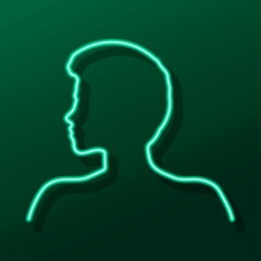 silhouette girl neon sign, modern glowing banner design, colorful modern design trend. Vector illustration.