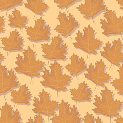 Fototapeta premium yellow leaf maple seamless pattern. autumn background