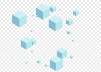 Fototapeta na wymiar White Cubic Background Transparent Vector. Box Symbol Design. Blue Square Creative Illustration. Shadow Template. Gray 3d Cube.