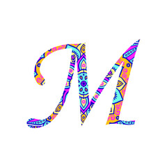 ALPHABET MANDALA COLORFUL LETTERS VECTOR