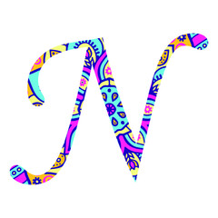 ALPHABET MANDALA COLORFUL LETTERS VECTOR