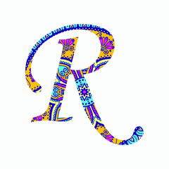 ALPHABET MANDALA COLORFUL LETTERS VECTOR