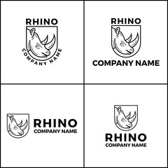 Rhino line minimalist concept logo