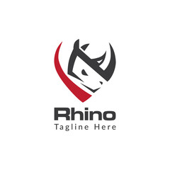 modern abstract rhino shield logo
