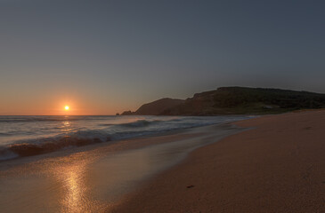 Sunset at Finisterre. The endpoint of the Camino de Santiago. The place for a pilgrim to see sunset at sea. 