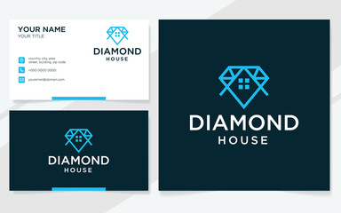 Diamond house logo suitable for company with business card template