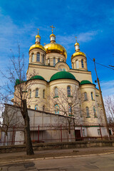 Fototapeta na wymiar Saint Andrew's Church outdoor. Nova Kakhovka city. Ukraine