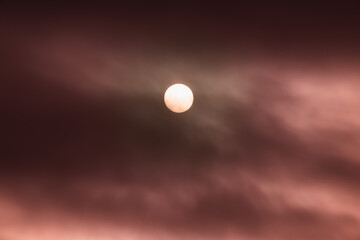 Dark clouds covered the sun.