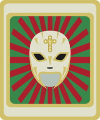 retro poster of mexican wrestling mask