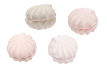 Rose marshmallow isolated on white. Zephyr.