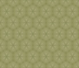 OLIVE BACKGROUND WITH VECTOR VINTAGE LINEAR ORNAMENT