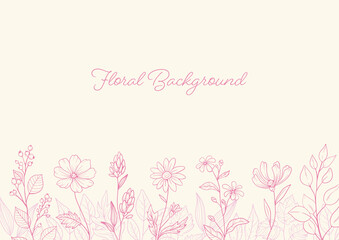Fototapeta na wymiar Floral Background with Vector Illustrations