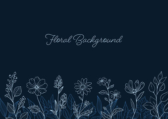 Floral Background with Vector Illustrations