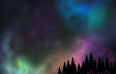 universe milky way stars clouds vector dark background aurora