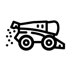 combine harvester line icon vector. combine harvester sign. isolated contour symbol black illustration