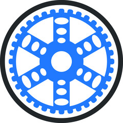 gear wheel icon blue version