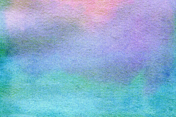 Green-pink watercolor background with spots, dots, blurred circles. Hand-drawn illustration