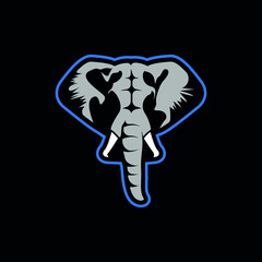 Naklejka premium elephant head illustration great for esports and other industries, using EPS 10. 