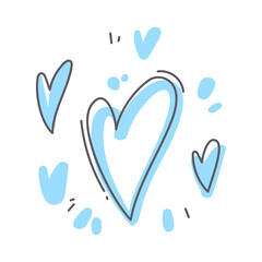 Line icon heart isolated on white background