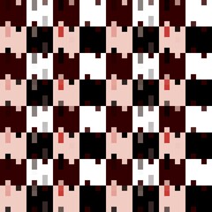 Black and red, pink mosaic checkerboard seamless pattern background. Vector illustration.