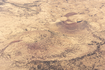 Fototapeta na wymiar above, aerial view, background, brown, crater, desert, extinct, nature, new mexico, outdoor, pattern, southwest, surface, texture, usa,
