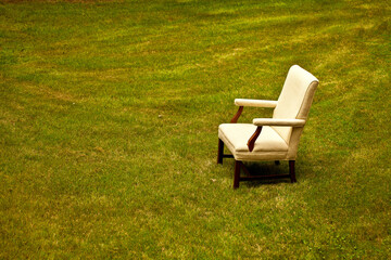 Chair outside on the lawn