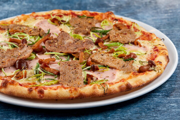italian pizza on the white plate