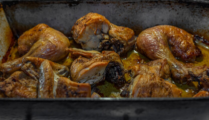 Chicken fried meat in Christmas day in Czech typical family