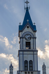 Fototapeta na wymiar tower of the church of our person. igreja de nossa senhora de lourdes. Botucatu
