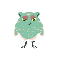 Vector. Funny owl. forest animals, sticker, printing for postcards, posters, t-shirts, other clothes and much more.